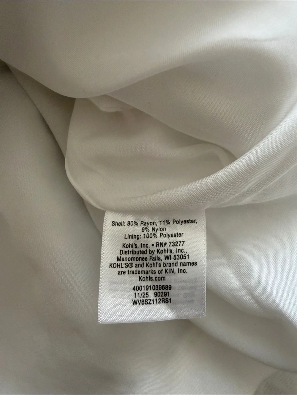 Simply Vera Wang White Cinched Waist Funnel Neck Jacket S